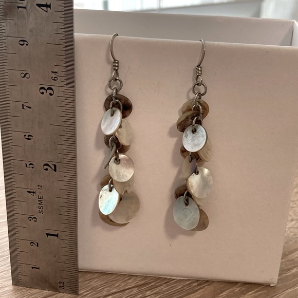 Anthropologie Mother of Pearl Drop Earrings - Picture 3 of 4